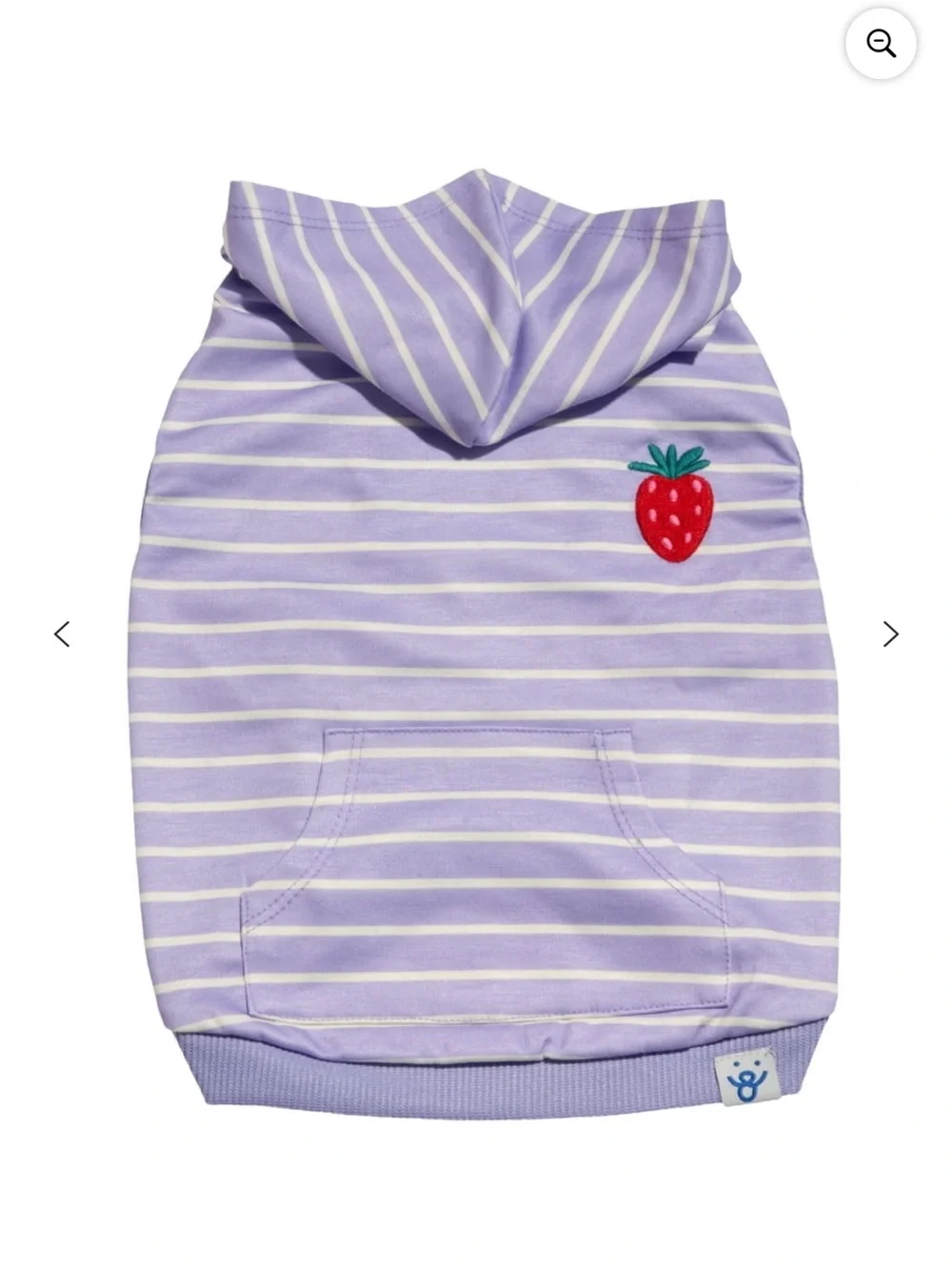 Oodles Purple Striped Strawberry Dog Hoodie Sweatshirt Medium & Large